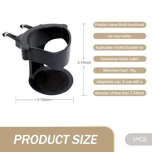 Portavasos para auto universal negro 3.74x3.14 pulg miniatura 2