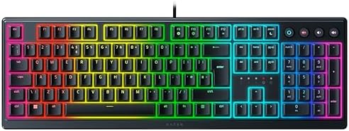 Razer Ornata V3 - Low-profile Mecha-membrane Keyboard with Razer Chroma RGB (Hybrid Mecha-Membrane Switch, Ergonomic Wrist Rest) QWERTY UK Layout | Black
