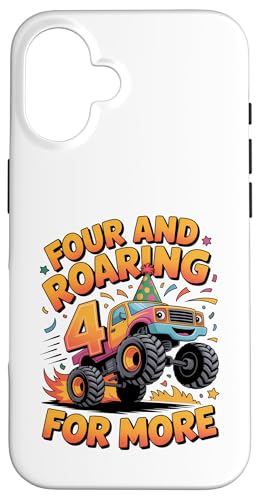 Four and Roaring for More Funny 4th Birthday�g���b�N �X�}�z�P�[�X iPhone 16 �p