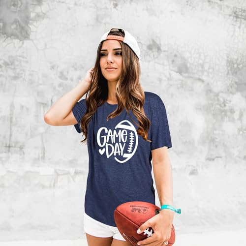 Football Shirts for Women Game Day Tshirt Sunday Football Graphic Tee Top Funday Tee Top2