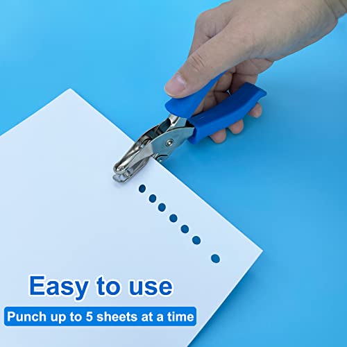 Single Hole Punch 1/4” Paper Hole Puncher for Crafts, One Hole Puncher with Blue Soft Grip Handle for Kids and Adults, Handheld Circle Punch for Paper Crafts in Home, Office, Classroom - Image 4