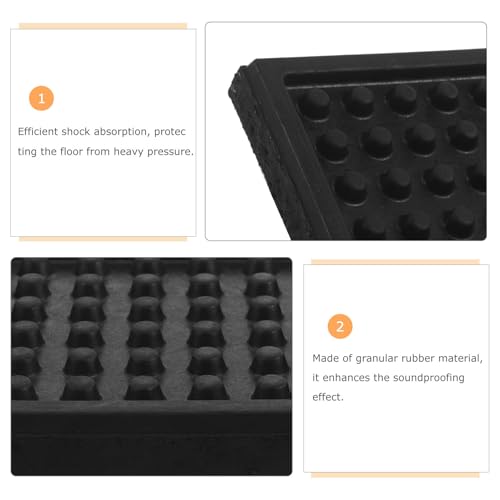 Alfombrilla antivibración para caminadora de goma negra 3.94x3.94 pulgadas 4 piezas miniatura 3