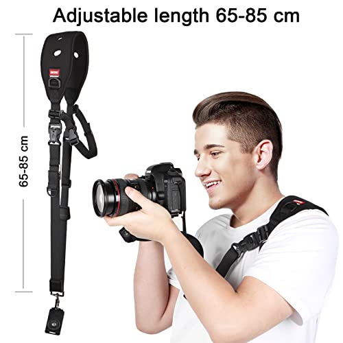 TECDW Camera Strap With Camera Wrist Strap, Quick Release Plate, Safety Tether, Quick Release Camera Neck Strap - Image 2