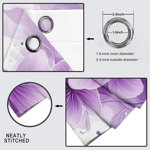 Rideau occultant isolant thermique fleurs violettes 140x260cm - 6