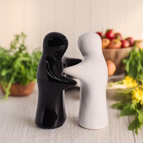 The Decor Lane Salt Pepper Set for Dining Table & Kitchen | Ceramic Salt and Pepper Shakers, Salt Pepper Dispenser, Container, Sprinkler | Home | Cafe | Office - 60 ML (Couple)