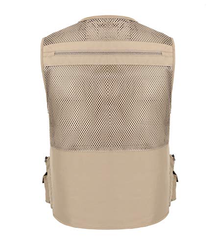Spanye Fishing Vest For Men With Pockets Summer Outdoor Casual Travel Hunting Photography Quick Dry Big & Tall Waistcoat (01 Beige 3Xl) #TOP2