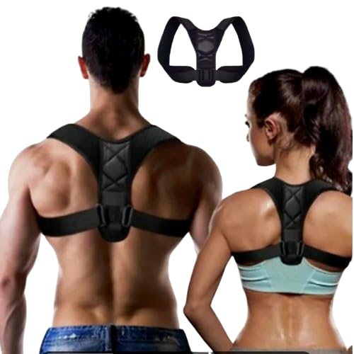 GRISMÁNIK Corretor de postura nas costas altas – suporte lavicular para corrigir e aliviar a dor dos ombros, pescoço, costas, peruca e coluna, corretor ortopédico, ajustável e confortável, adulto
