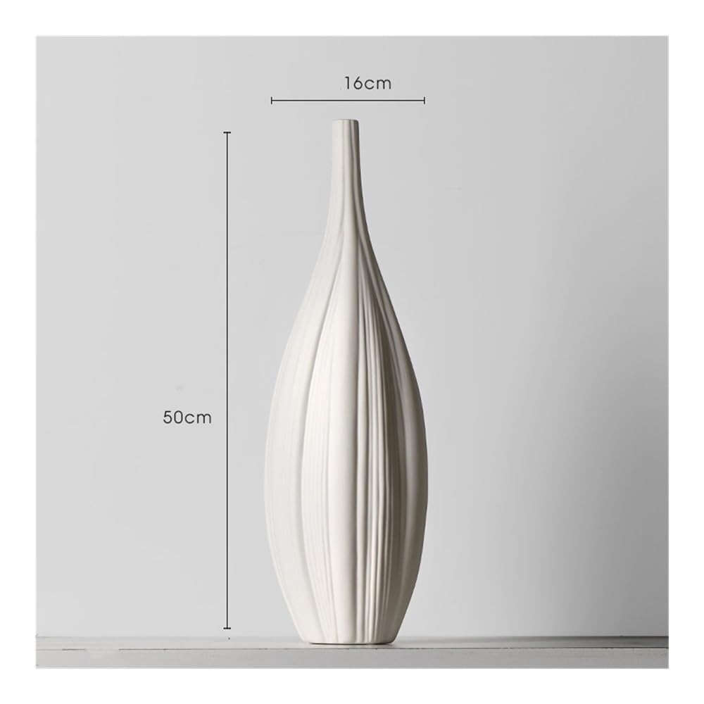 Wazon na kwiaty, Ceramiczny wazon z delikatnymi ustami, dekoracja do salonu, kremowy, minimalistyczny, kwiatowy
