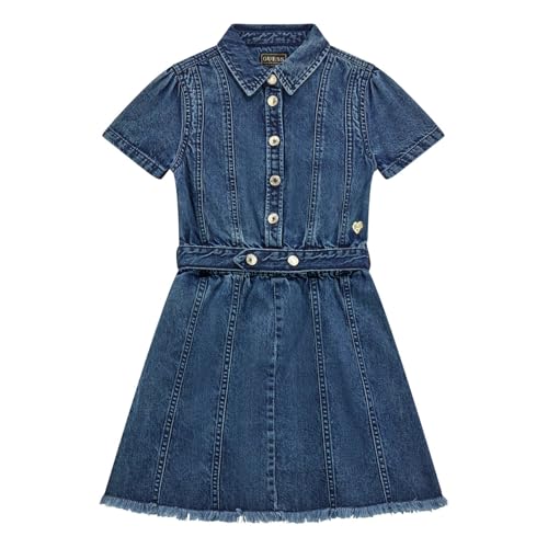GUESS Girls' Short Sleeve Denim Dress