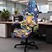 Jnoscergon All-in-One Gaming Chair Cover 4 Pieces Set Stretchable Novelty Frog Printed Gaming Chair Covers Slipcovers with Armrest Covers Universal Fit