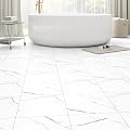 30 Pack Cover 30 Sq.Ft Peel and Stick Floor Tiles, 12” x 12” Self Adhesive Vinyl Flooring Easy DIY Installation for Kitchen, Living Room, Laundry, RV, White Marble