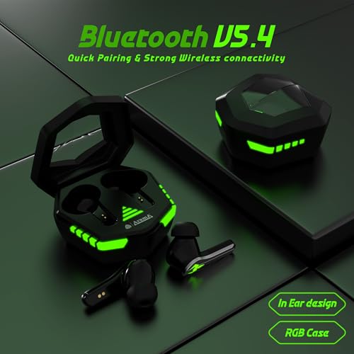 Image of AROMA NB126 Axis Upto 50 Hours Playtime* Fast Charging RGB 45Ms Latency True Wireless Bluetooth v5.4 Gaming Earbuds