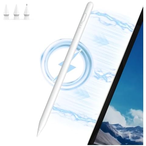 Pencil for Apple iPad 2nd Generation with Magnetic Wireless and 3X Fast Charge, Stylus Pen for iPad Pro 11 in 1-4, iPad Pro 12.9 in 3-6, iPad Mini 6, iPad Air 4/5, Palm Rejection, Tilt Sensitivity Cover