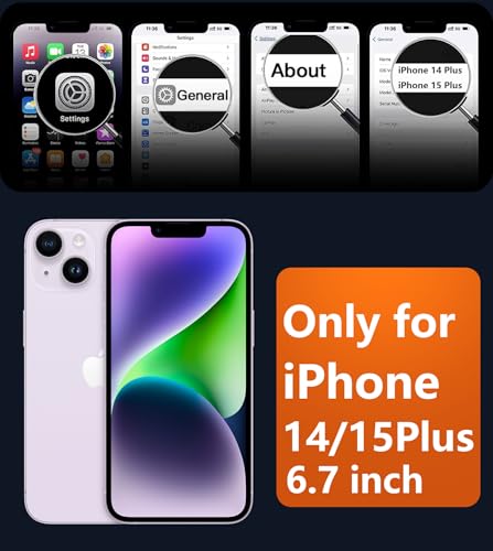 Image of FNTCASE for iPhone 14 Plus Case: for iPhone 15 Plus Magnetic Matte Textured Military Grade Drop Protection Translucent Cell Phone Cover - Slim Shockproof Protective Bumper Phonecase