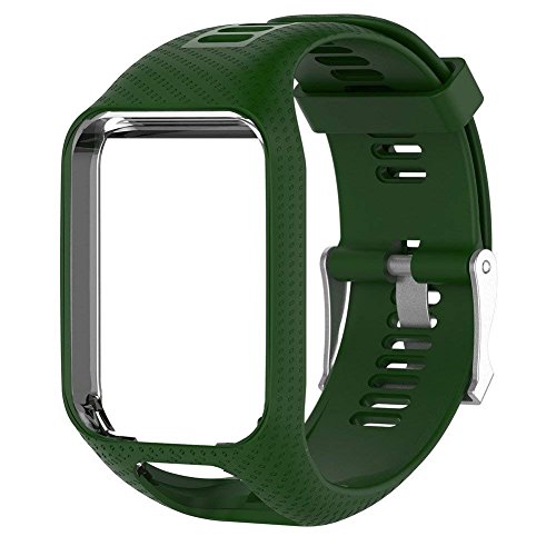 Awonderful? Correa de Reloj Tomtom, Correas de Silicona de reemplazo Tomtom Correas de 25 cm de Largo para Tomtom Runner 2, Runner 3, Spark, Reloj de GPS para Deportes Golfer 2 (Amy Verde)
