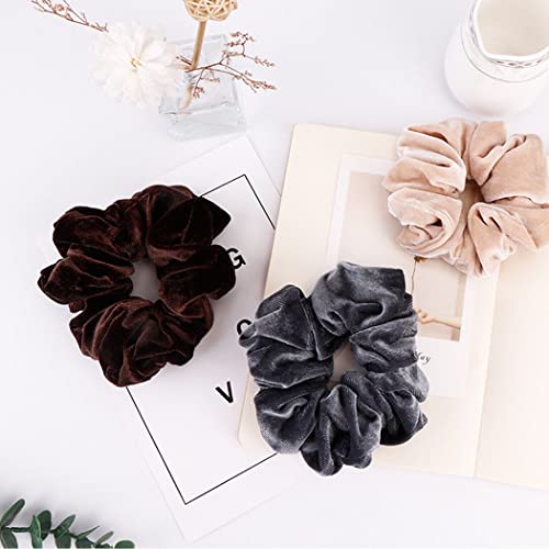 Senllori Scrunchies for Women and Girls Premium Velvet Scrunchy for Hair Cute Colors Elastic Thick Bands - Image 3