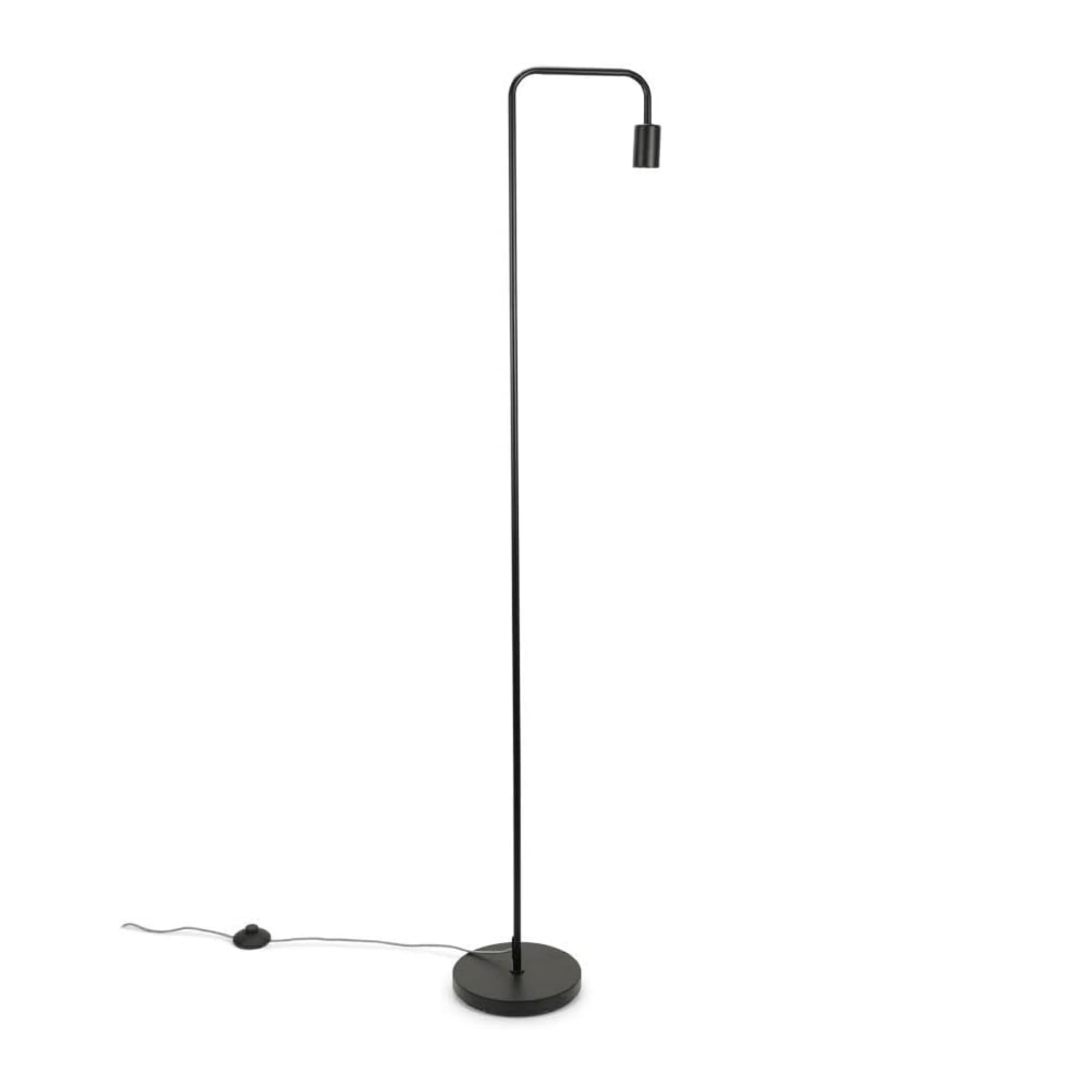 Valuelights Unisex Black Bronx Floor Table Lamp W/ Curved Metal Stem In