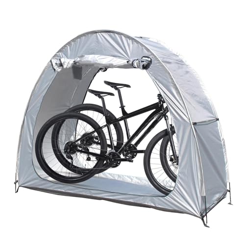 Fxiaobin 2 PCS Box Biciclette può Essere Giuntato Garage Moto per Esterno Proteggi da Vento,Pioggia,Neve,Polvere Tende da Esterno Carport Auto,Silver
