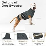 Hjumarayan Hundepullover Große Hunde - Fair Isle Pullover Hund mit Geschirr Öffnung, Weihnachtspullover Elastisch Hundepulli Winter Sweater für Windhund, Border Collie, Grau XL