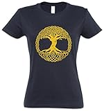 Anillo Spun Jersey, spandex YGGDRASIL TREE LOGO IV MUJER GIRLIE Women T-SHIRT – Dios germanos celta hachas germánico Celti Teutoni Arsen Celtic Irminsul Of Thor Celtes Teutons Life Odin Loki Ragnarök Tamaños S - 5XL