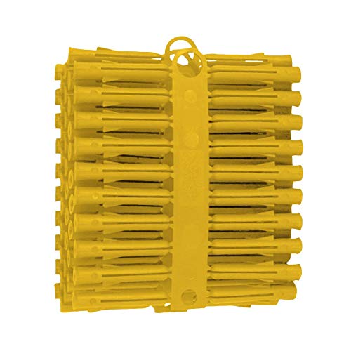 Lot de 100 chevilles murales jaunes pour vis n°4 à 8 Taille 5 mm