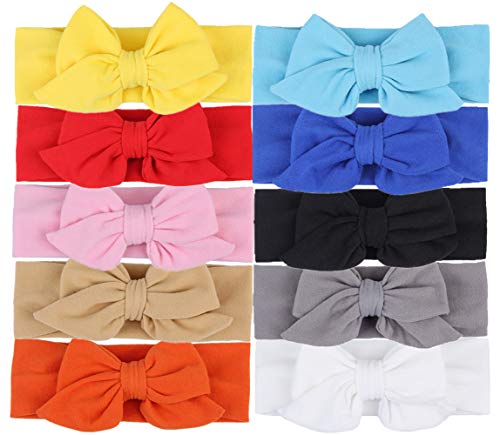 Qandsweet Baby Girl's Elastic Headbands Hair Accessories for Take Photos (10Pcs New02)