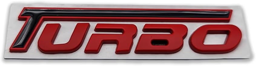 3D Metal Turbo Logo Car Emblem Premium Racing Sport Badge Auto Rear Sticker Decal Replacement Red&Black
