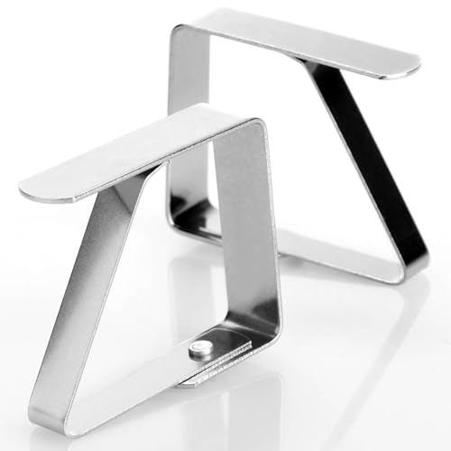 Foto von com-four® 8x Tischtuchklammern aus Edelstahl 304 bis 3 cm Stärke - Outdoor Tuchhalter für die Tischdecke, Tischklammern für innen und außen, Tischklemmen, Tischtuch Clips, Tischdeckenklammer