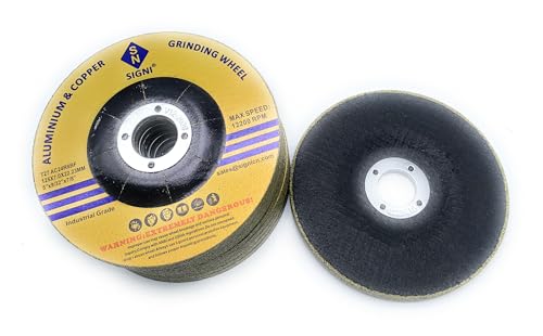SIGNI Aluminum Grinding Wheel 5 inch for Aluminum Copper Non-Ferrous 10 Pack (Not Load While Grinding)