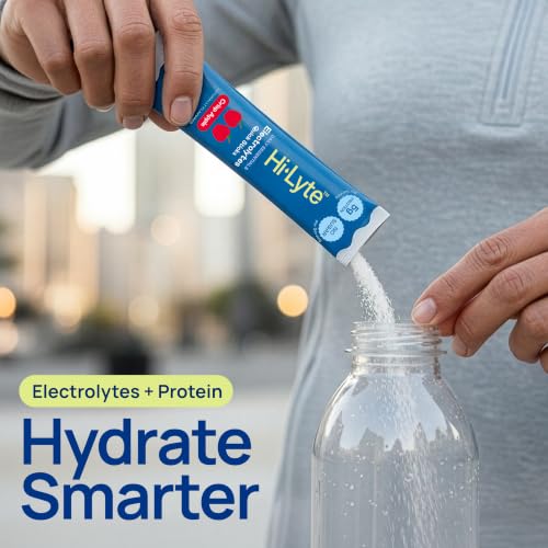 Image of Hi-Lyte Electrolytes + Protein Quick Sticks Crisp Apple, 16 Servings - Sodium, Potassium, Whey Protein - Keto Friendly - 5g Protein, No Sugar