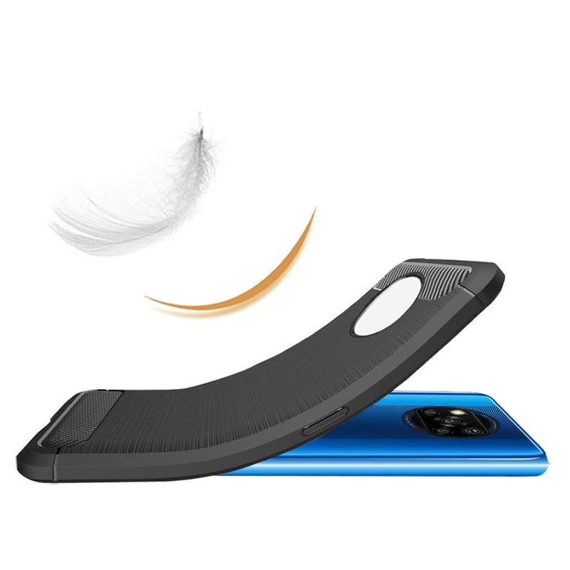 Image of Hybrid Carbon Fiber Back Case for Poco X3 / X3 Pro / X3 NFC (Black)