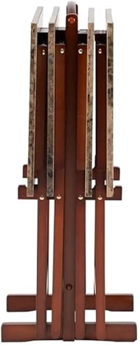 Miniatura 10 de Pemberly Row Juego de 5 bandejas de mesa plegables de madera de imitación de mármol en color marrón Marrón,Blanco,https://www.amazon.com/dp/undefined