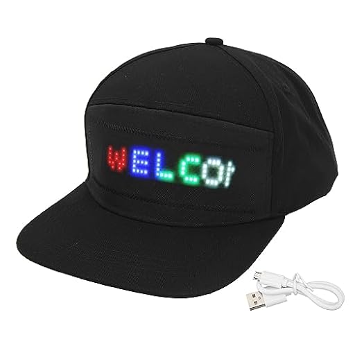 Tissting Gorra de Béisbol LED, Gorra Luces LED con Control de Aplicación Bluetooth, Gorra Programable con Pantalla LED Desmontable, para Deportes Nocturnos Fiestas Festivales Carnaval Negro | Ya disponible en tu tienda friki favorita! En mundofriki.es!