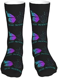 883 Compression Socks Suicide Prevention Awareness Calf Socks Non Slip Crew Socks Comfort Athletic Socks For Hiking Trekking Jogging 40cm