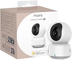 Aqara 2K Caméra de sécurité intérieure E1, Pan & Tilt, HomeKit Vidéo sécurisée Caméra intérieure, Audio bidirectionnel, Vision nocturne, Suivi des personnes, Wi-Fi 6, Prise en charge de Cam enfichable HomeKit, Alexa et IFTTT