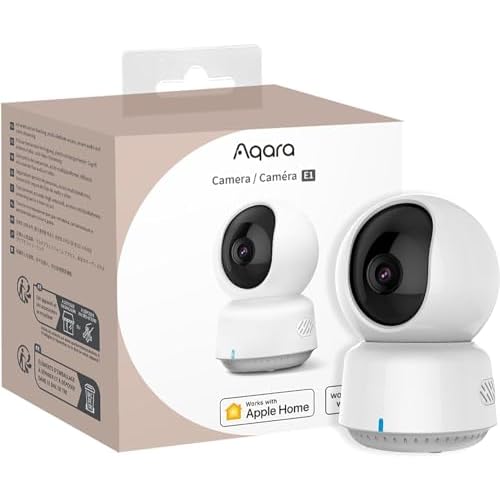 Aqara PT Caméra E1, 2K Camera Interieur WiFi, Suivi Intelligent, HomeKit Secure Video, Wi-FI 6, Audio Bidirectionnel, Vision Nocturne, Camera Surveillance Supporte HomeKit, Alexa, Google Home et IFTTT