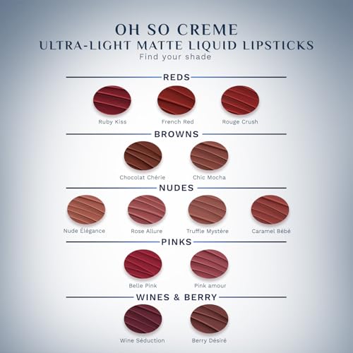 Image of Pilgrim Oh So Creme! Premium Matte Liquid Lipstick | Most Lightweight & Transfer-proof Lipstick | Highly Pigmented & Long-Lasting | 3.5ml (Wine Seduction-14)