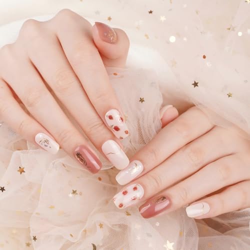 DANNI&TONI ジェルネイルシール 秋 チュウリップ 金箔 ネイルシール 硬化タイプ ネイルシール 2週間長持ち 無臭 防水 SGS認定 ジェルネイルシール 硬化タイプ 30シール (チュウリップ)