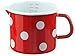 matches21 Vaso piccolo smaltato Vaso rosso punteggiato di scala nostalgico misurino Stoviglie smaltate per 12 cm / 1000 ml