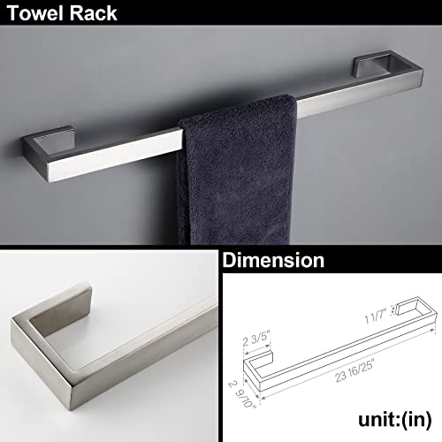 Bagnolux Bathroom Accessories Sets Complete Heavy Duty 4-Piece Towel Holders, Brushed Nickel #TOP1