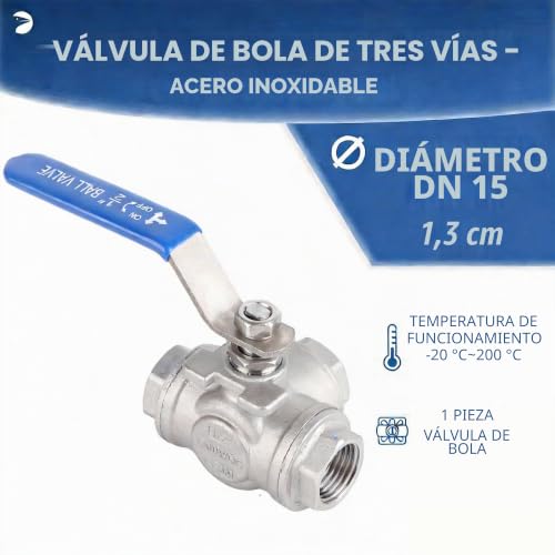 Válvula de bola de tres vías SUS304 duradera para un desvío de flujo eficiente 4