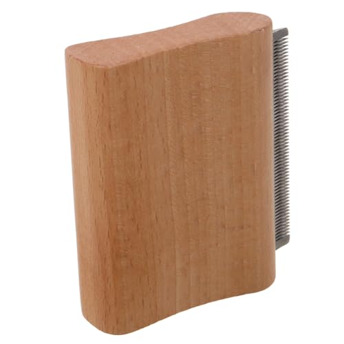 Abaodam Horse Cleaning Brush Deshedding Tool Wooden Handle Horse Grooming Comb Cleaning