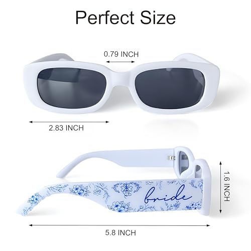 Bride Squad Bachelorette Party Favors Bride Sunglasses UV400 Shades Bride to be sunglasses for Bridal Shower Gifts, Bachelorette Sunglasses for Beach Photos - Wedding& Engagement Gifts(White)2