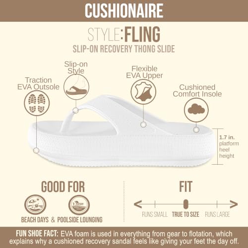 Image of CUSHIONAIRE Women's Fling recovery cloud pool slides sandal with +Comfort