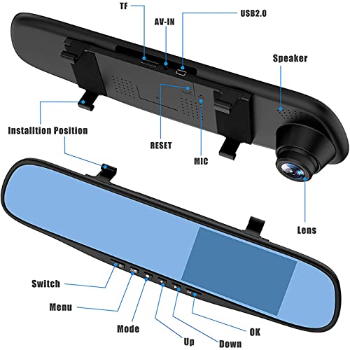 Torcarvh Mirror Dash Cam 1080p