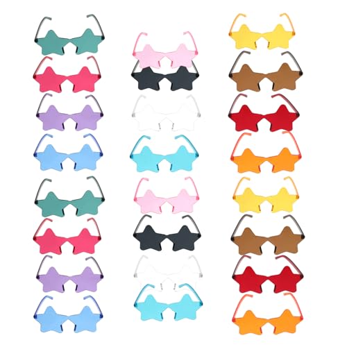 Lunettes de soleil sans monture étoiles lot de 24 pour fête et festival
