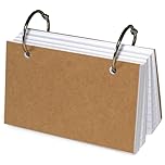 Olivo Index Card Binder Refills, White 3x5 Lined Index Cards with Ring, 2 Holes Punched, 100 Count