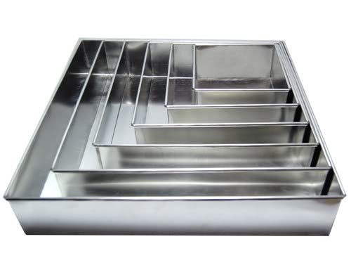 EUROTINS 6 Tier Multilayer Birthday Wedding Anniversary Cake Tins -6",8",10",12",14",16" (6 Tier Square)