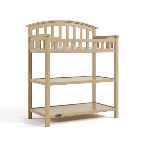 Graco Changing Table with Water-Resistant Changing Pad (Driftwood) – GREENGUARD Gold Certified, Multi Storage Nursery Baby Changing Table by Graco - Used condition - US$117.80