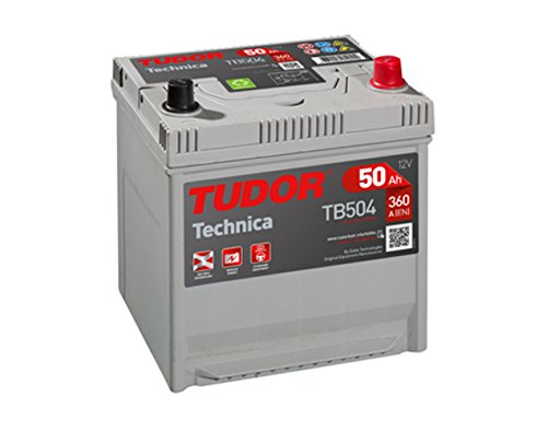 Batería para coche Tudor Exide Technica 50Ah, 12V. Dimensiones: 200 x 173 x 222. Borne derecha.